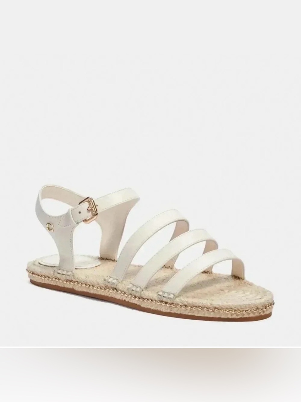 Coach Carissa Leather Women's Espadrille Chalk Gold Pearl | C2794 - Size 10 B